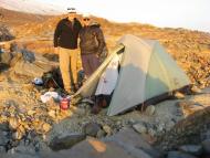 Our campsite - about 6800 ft on a rocky buttress between the Easton and Deming Glaciers.